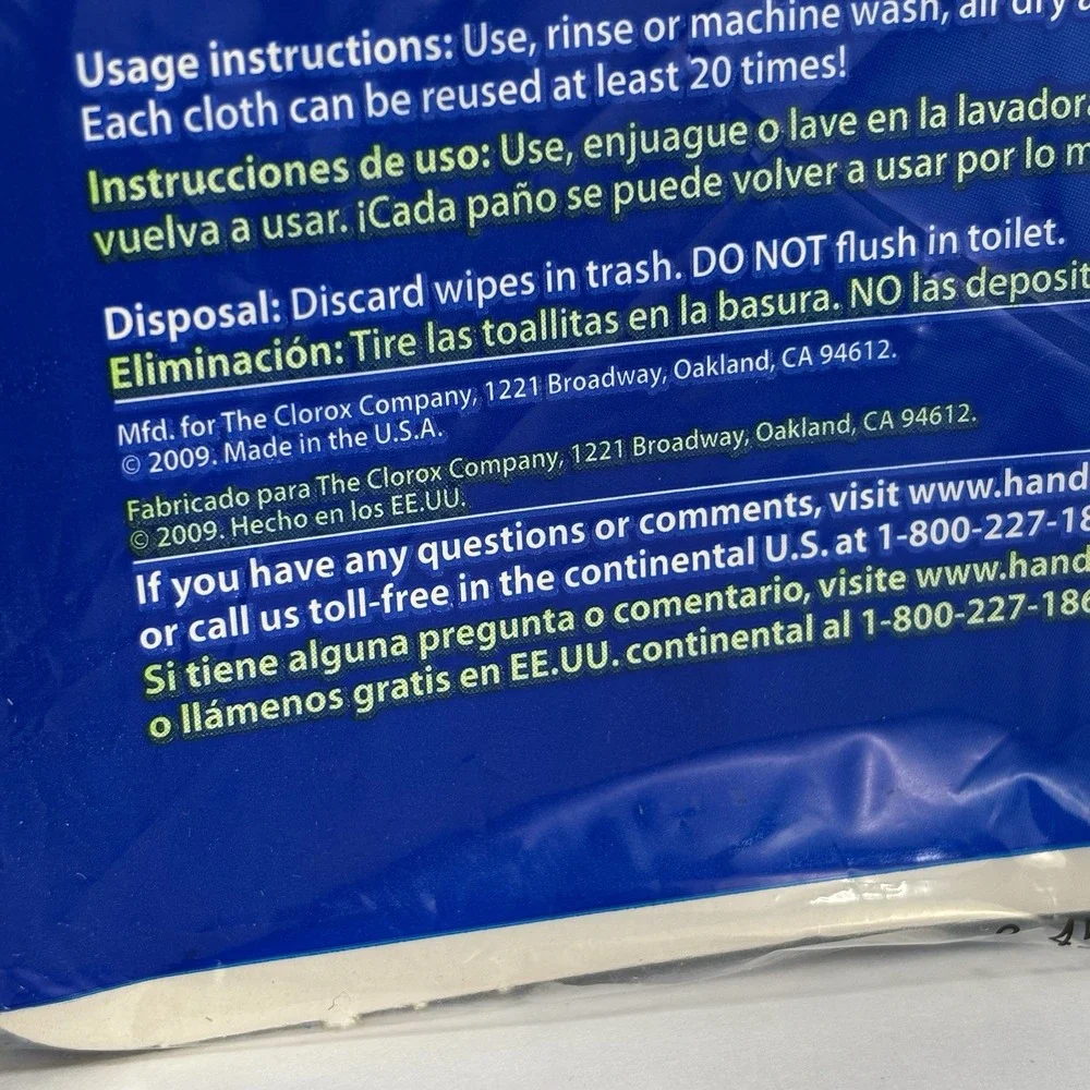 Clorox HANDI WIPES CLOTHS ABSORBENT MULTIPURPOSE CLEANING TOWELS BLUE 3 Packs